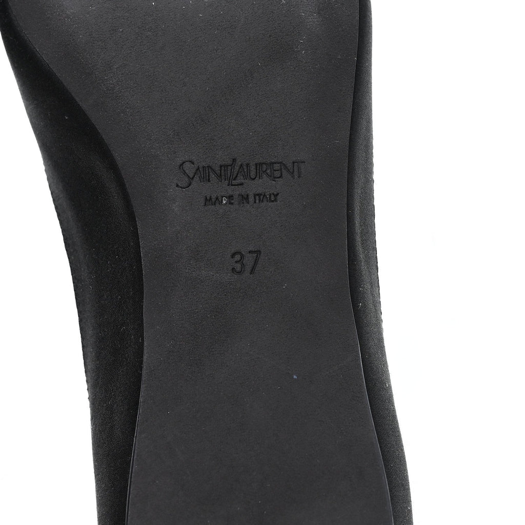 Saint Laurent Suede Women's Raso Regale Ballerina Flats 37 Nero
