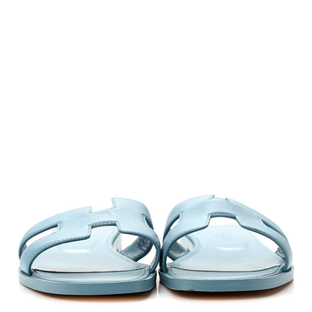 Hermes Box Calfskin Women's Oran Sandals 36 Light Bleu