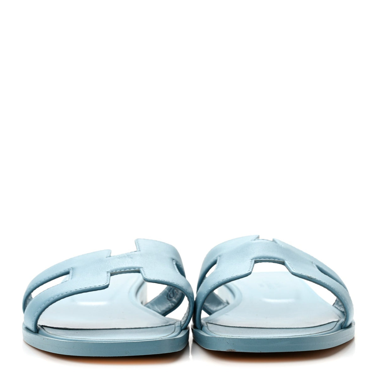 Hermes Box Calfskin Women's Oran Sandals 36 Light Bleu