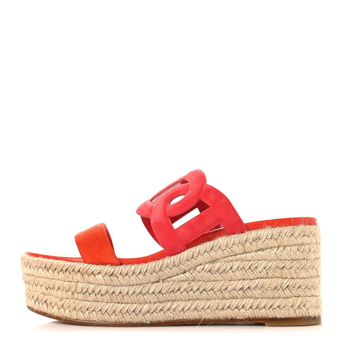 Suede Goatskin Ithea Espadrille Wedge Sandals Rouge Cinetique Orange C