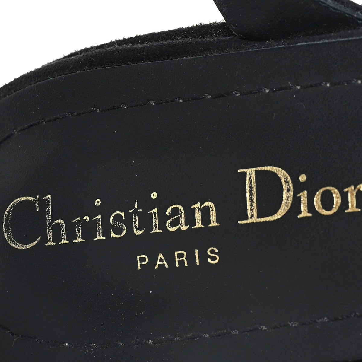 Christian Dior Calfskin Suede Women's Dway Platform Sandals 37 Black