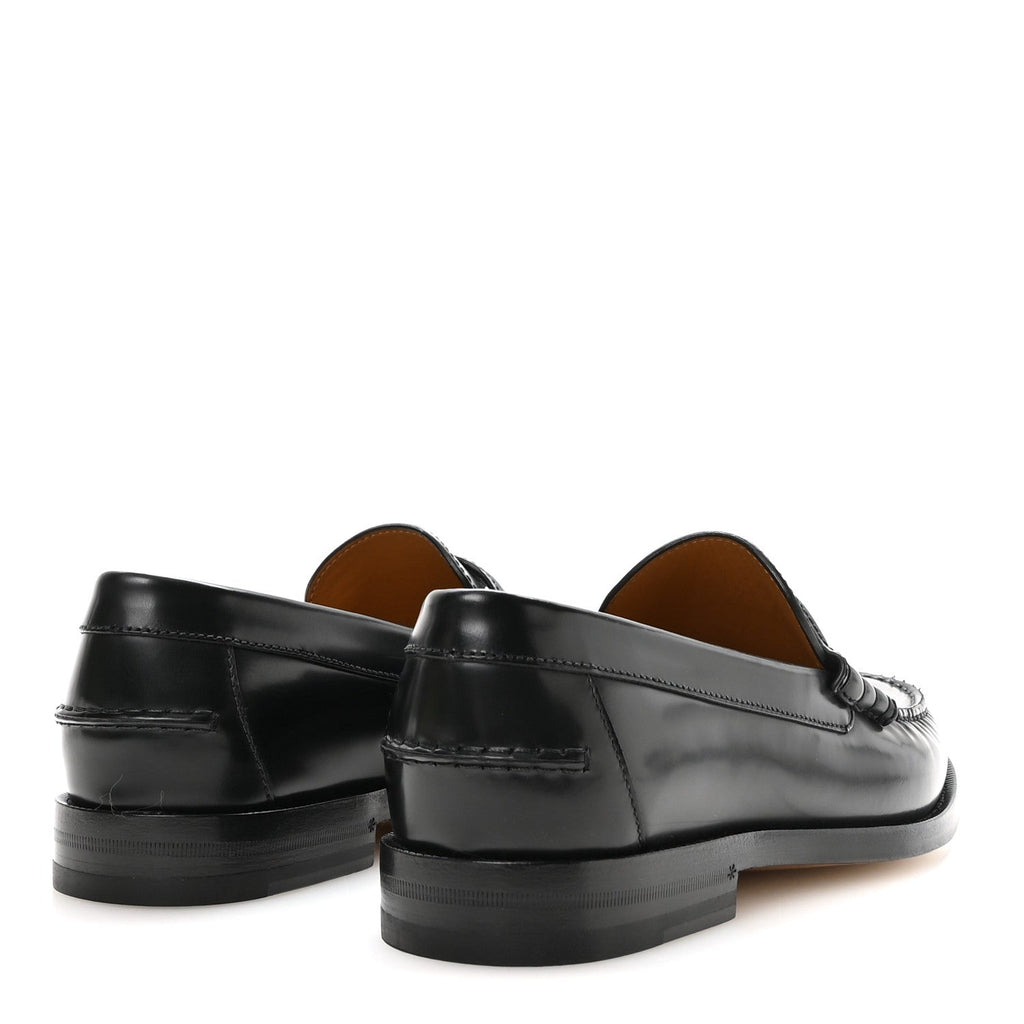 Gucci Calfskin Men's Interlocking G Millennial Ribot Loafers 8 Black