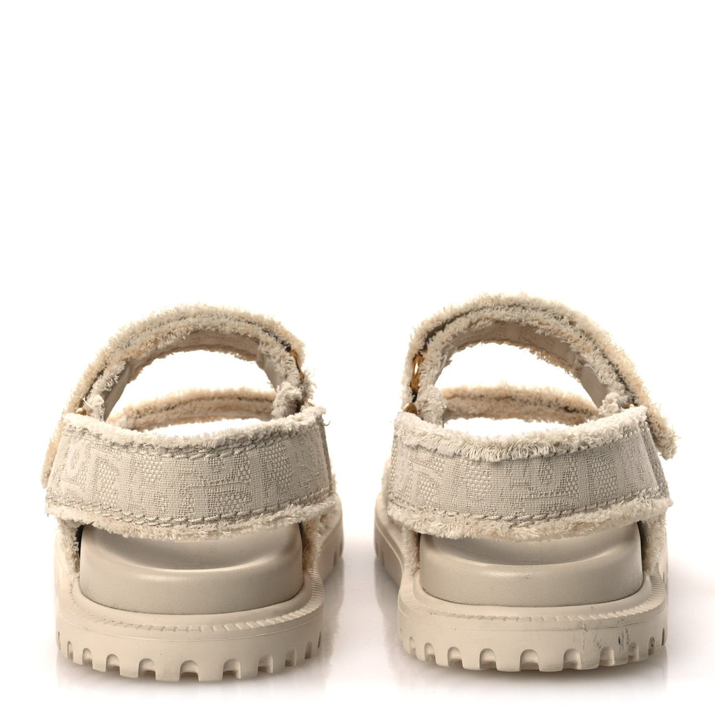 Christian Dior Cotton Women's Dioract 10mm Sandals 36 Natural