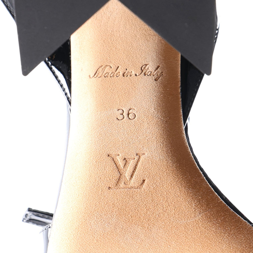 Louis Vuitton Patent Calfskin Women's Shake Sandals 36 Black