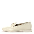 Chanel Shiny Calfskin Pearl CC Women's Mocassin Loafers 36 White