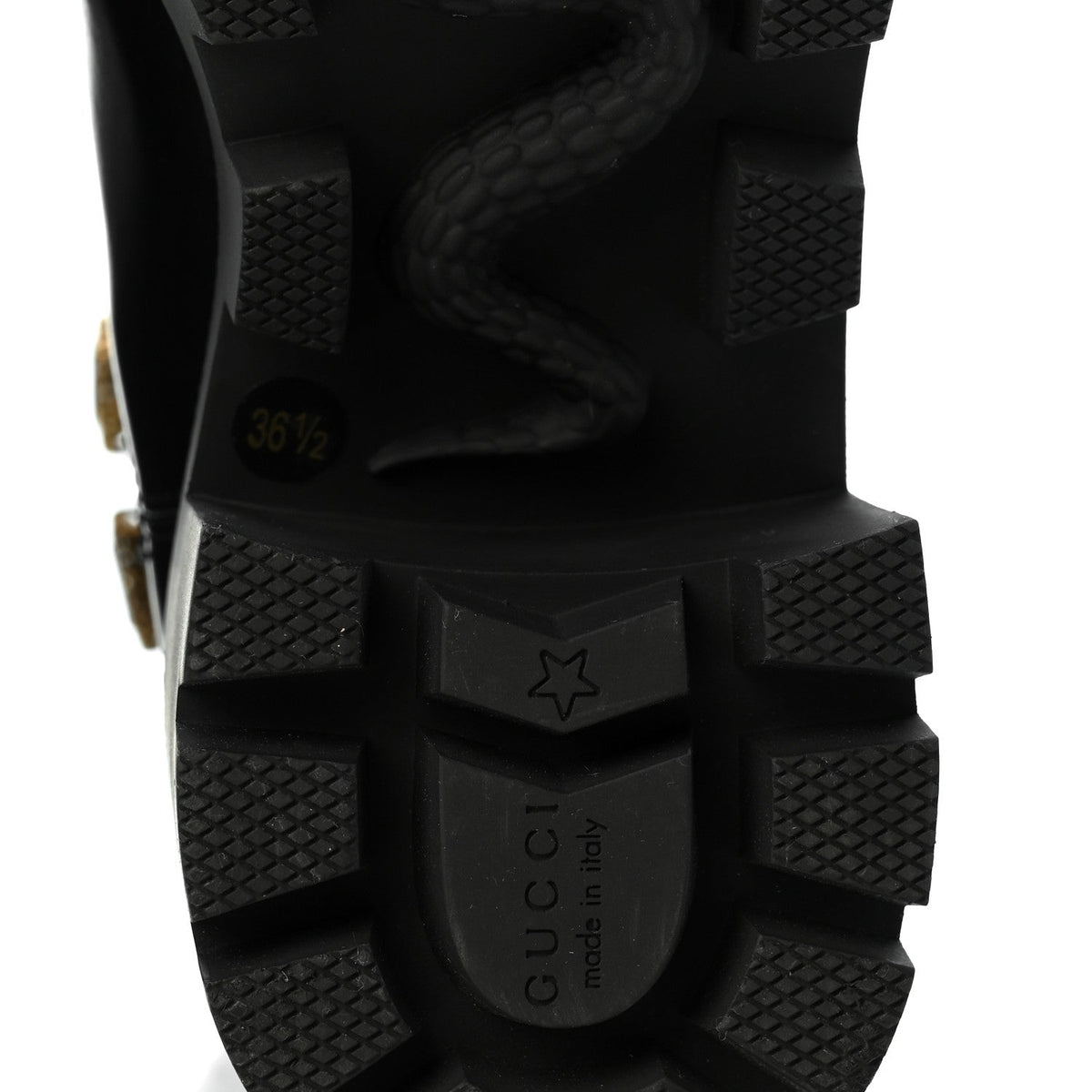 Gucci Calfskin Crystal GG Women's Trip Chelsea Boots 36.5 Black