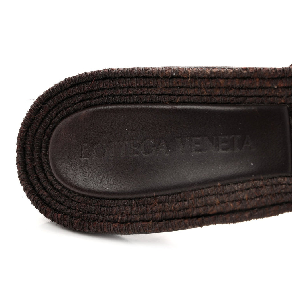 Bottega Veneta Raffia Elasticized Women's Cindy Stretch Mule Sandals 39 Bitter Chocolate
