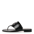 Lambskin Patent Calfskin CC Thong Sandals Black