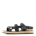 Chanel Laminated Goatskin Women's Chain Sandals 35 Black
