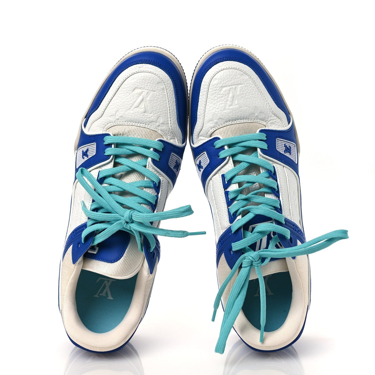 Louis Vuitton Calfskin Men's LV Trainer Sneakers 8.5 Blue