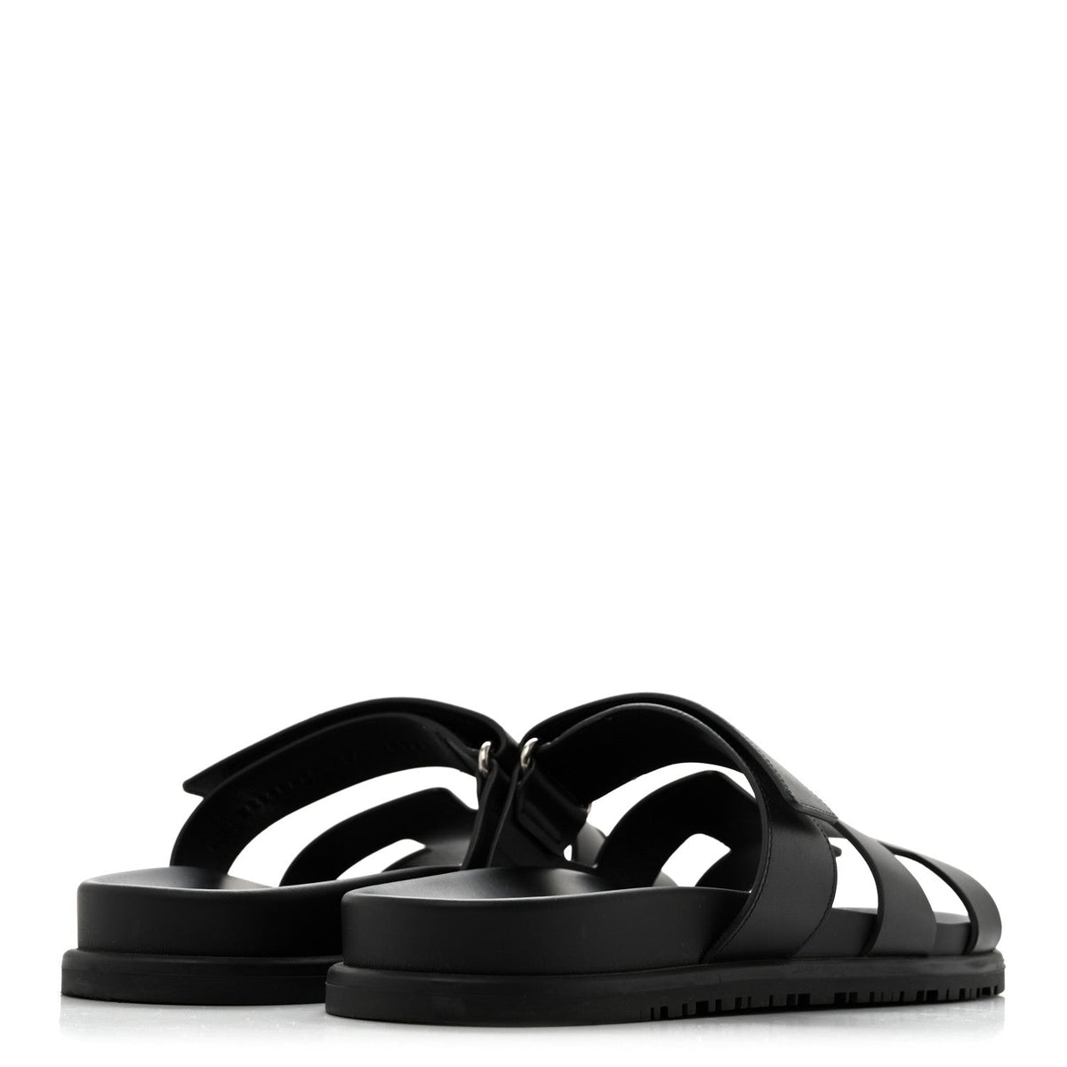 Hermes Calfskin Women's Chypre Sandals 39 Black