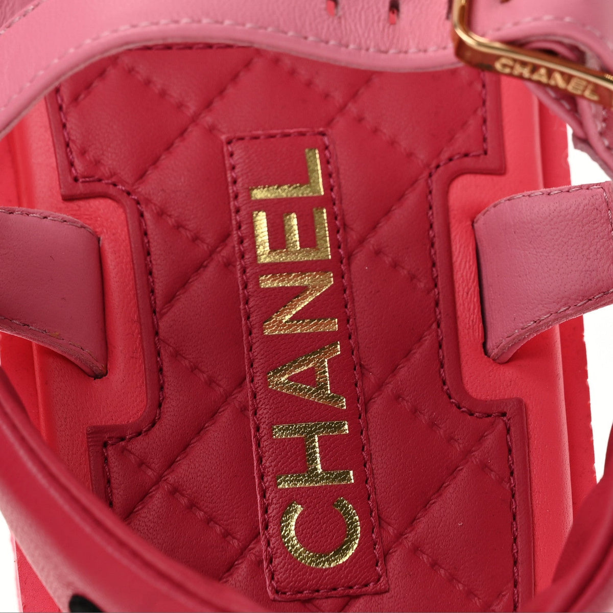 Chanel Lambskin CC Women's Platform Sandals Pink