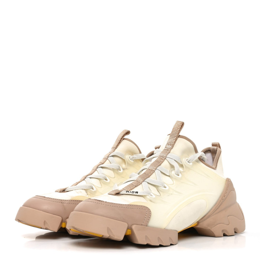 Christian Dior Neoprene Women's D-Connect Sneakers 36.5 White Beige