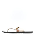 Gucci Calfskin Women's GG Marmont Thong Sandals 36.5 Mystic White