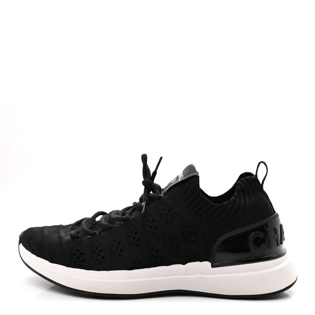 Chanel Fabric Logo Women's Sneakers 37.5 Black
