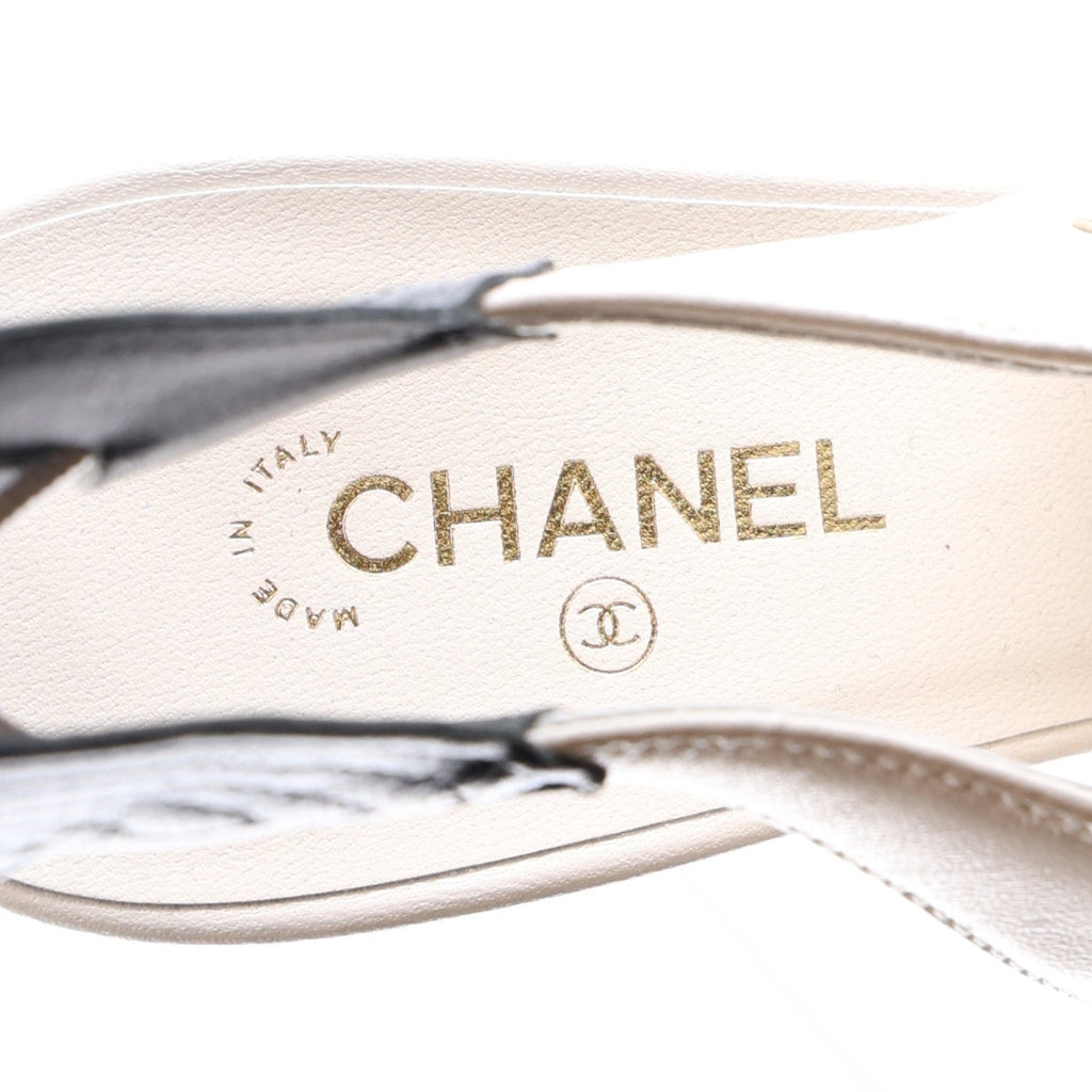 Chanel Lambskin Cap Toe Women's Slingback Pumps