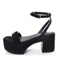 Christian Dior Calfskin Suede Women's Dway Platform Sandals 37 Black
