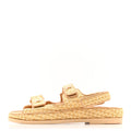 Chanel Braided Fabric Women's Velcro Dad Sandals 38.5 Beige