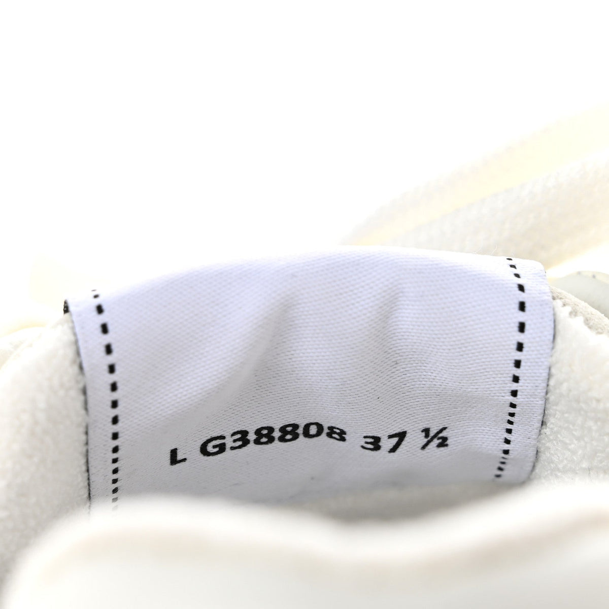 Chanel Grained Calfskin Fabric Women's Logo Sneakers 37.5 White