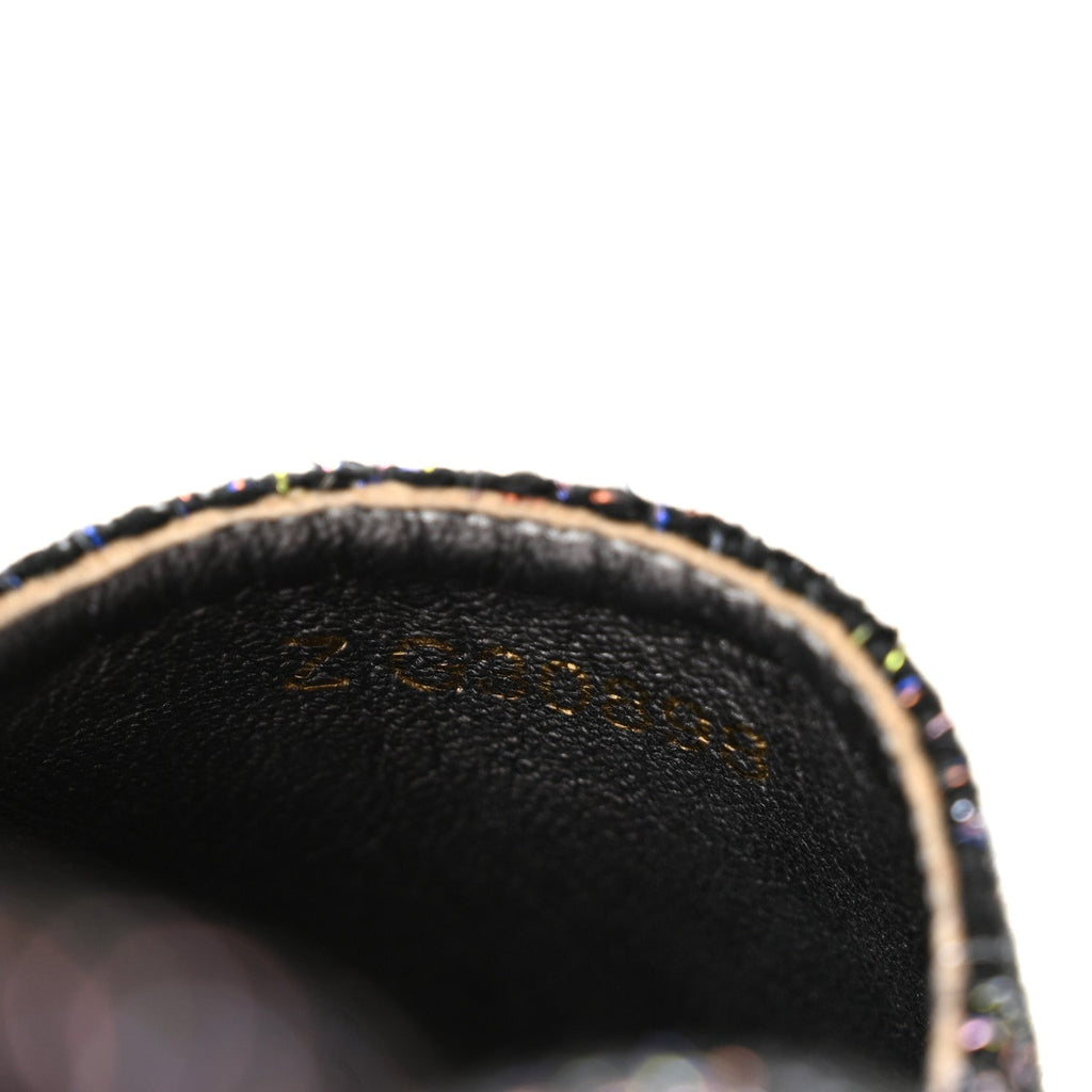 Chanel Tweed Patent Goatskin Women's CC Espadrilles 39 Black Pink Yellow