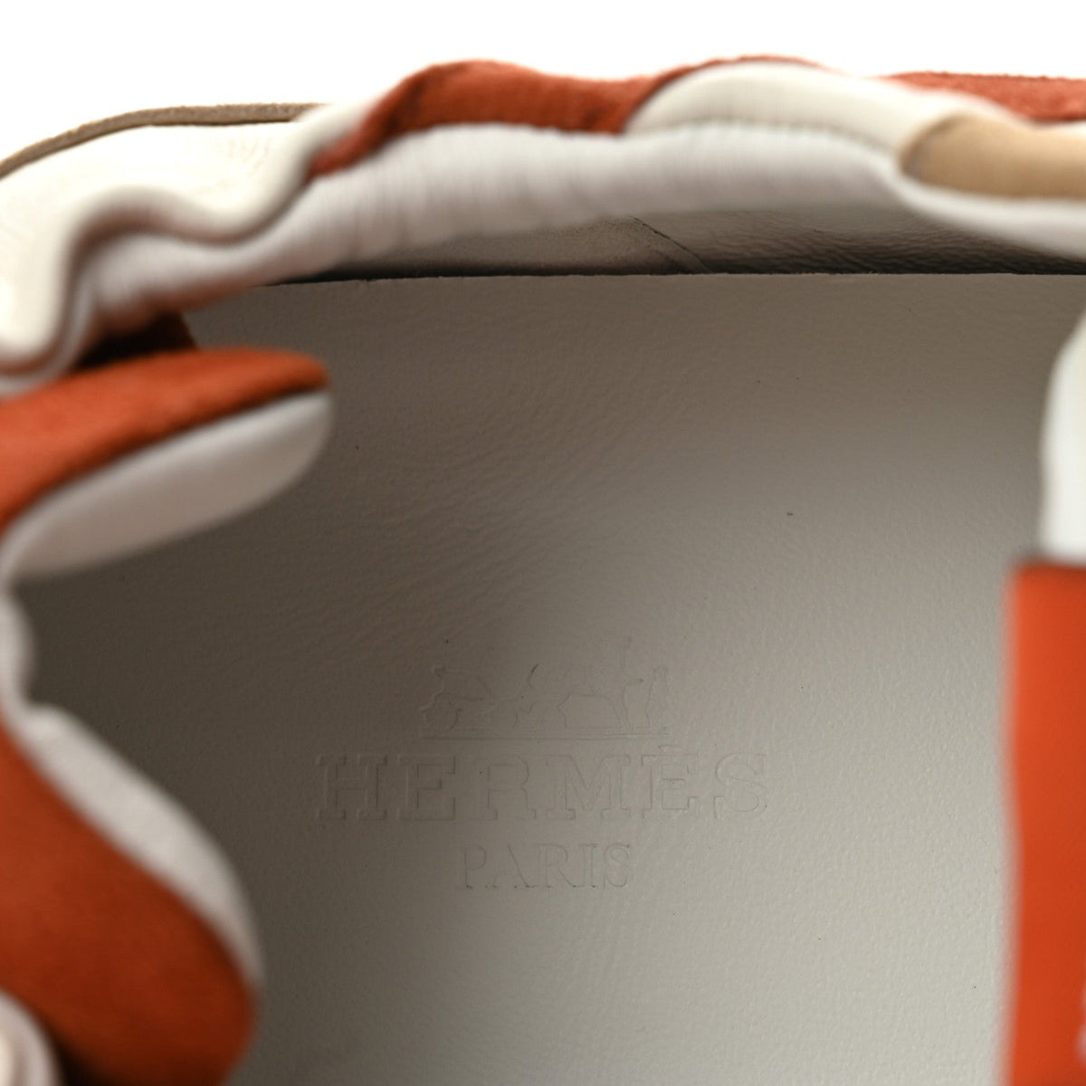 Hermes Nappa Suede Goatskin Women's Jet Sneakers 40 Multicolor Orange Canyon