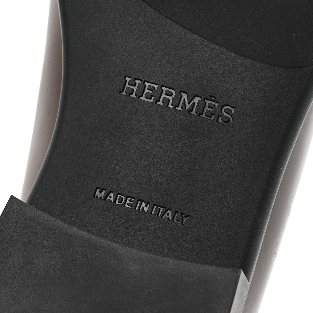 Hermès Calfskin Men's Duke Loafers 42 Marron Ébène Marine