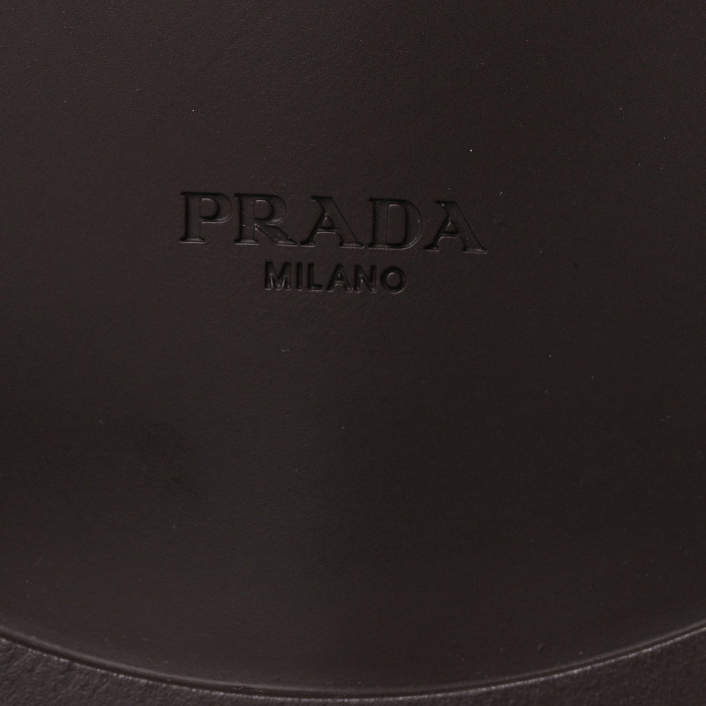 Prada Spazzolato Fume Women's Re-Edition 1996 Buckle Sandals 41 Bruciato