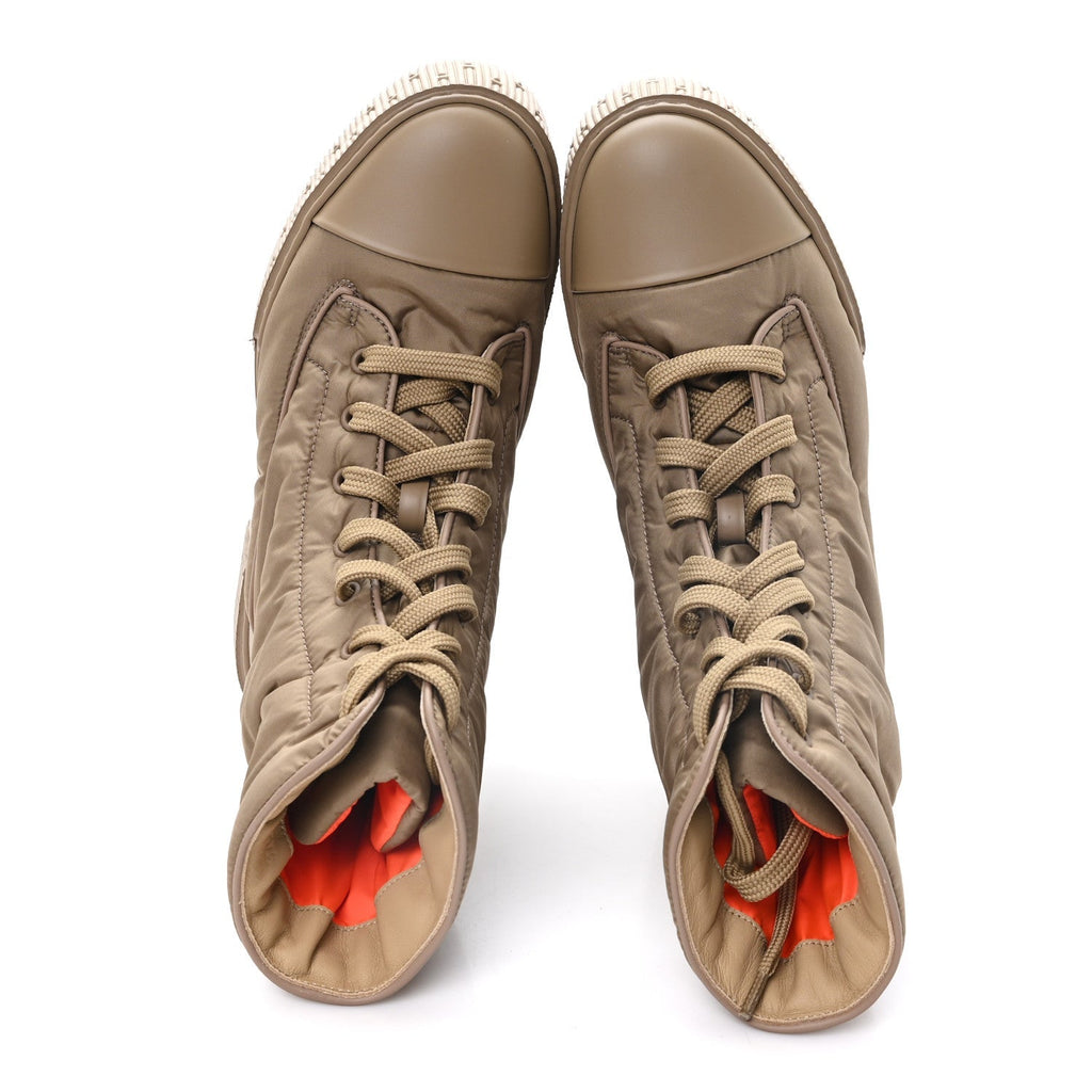 Hermes Calfskin Parachute Women's Fresh Ankle Boots 37.5 Beige Sable