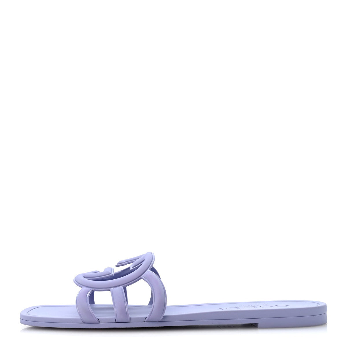 Gucci Rubber Women's Interlocking G Slide Sandals 40 Roger Glicine