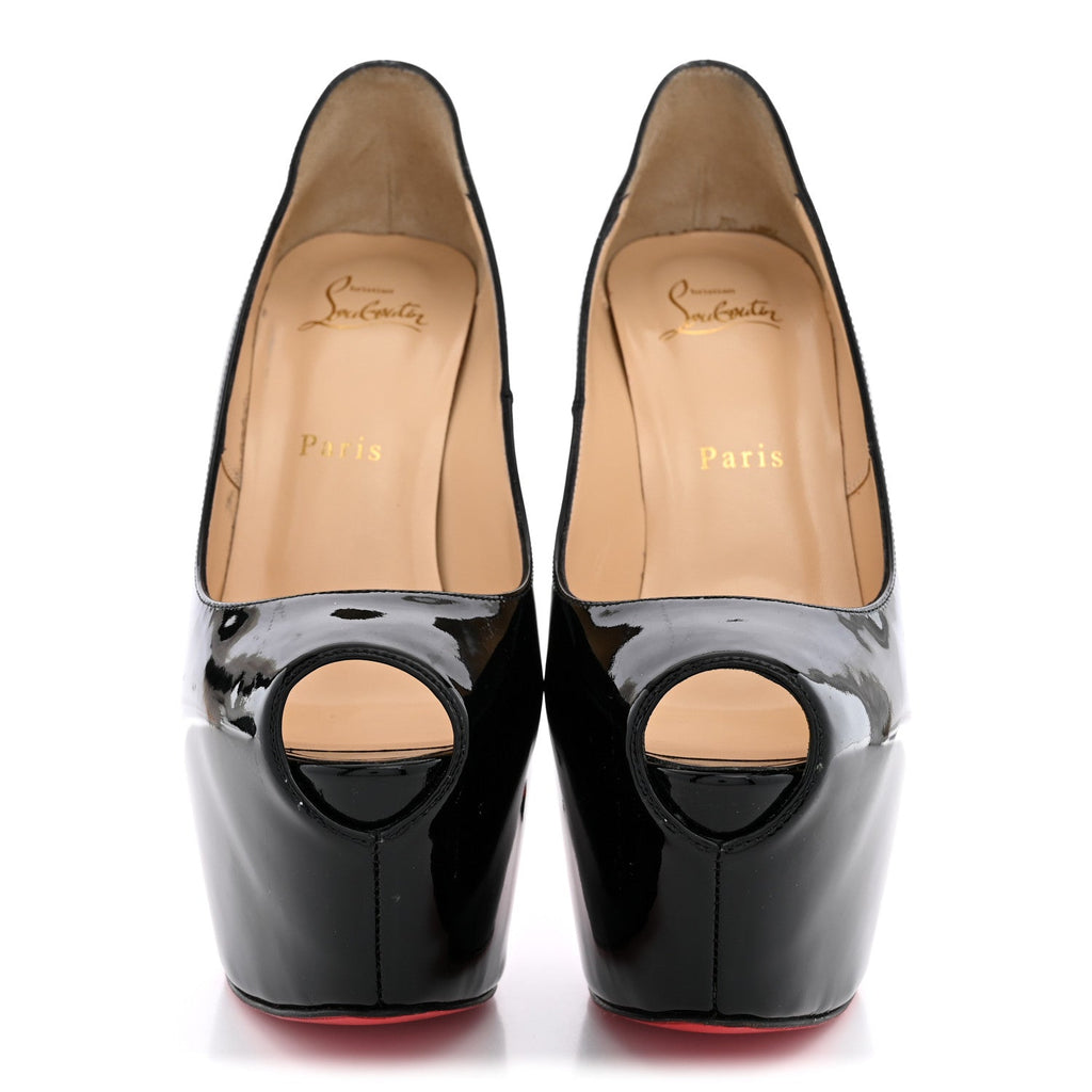 Christian Louboutin Patent Calfskin Highness 160 Women's Platform Pumps 38 Black