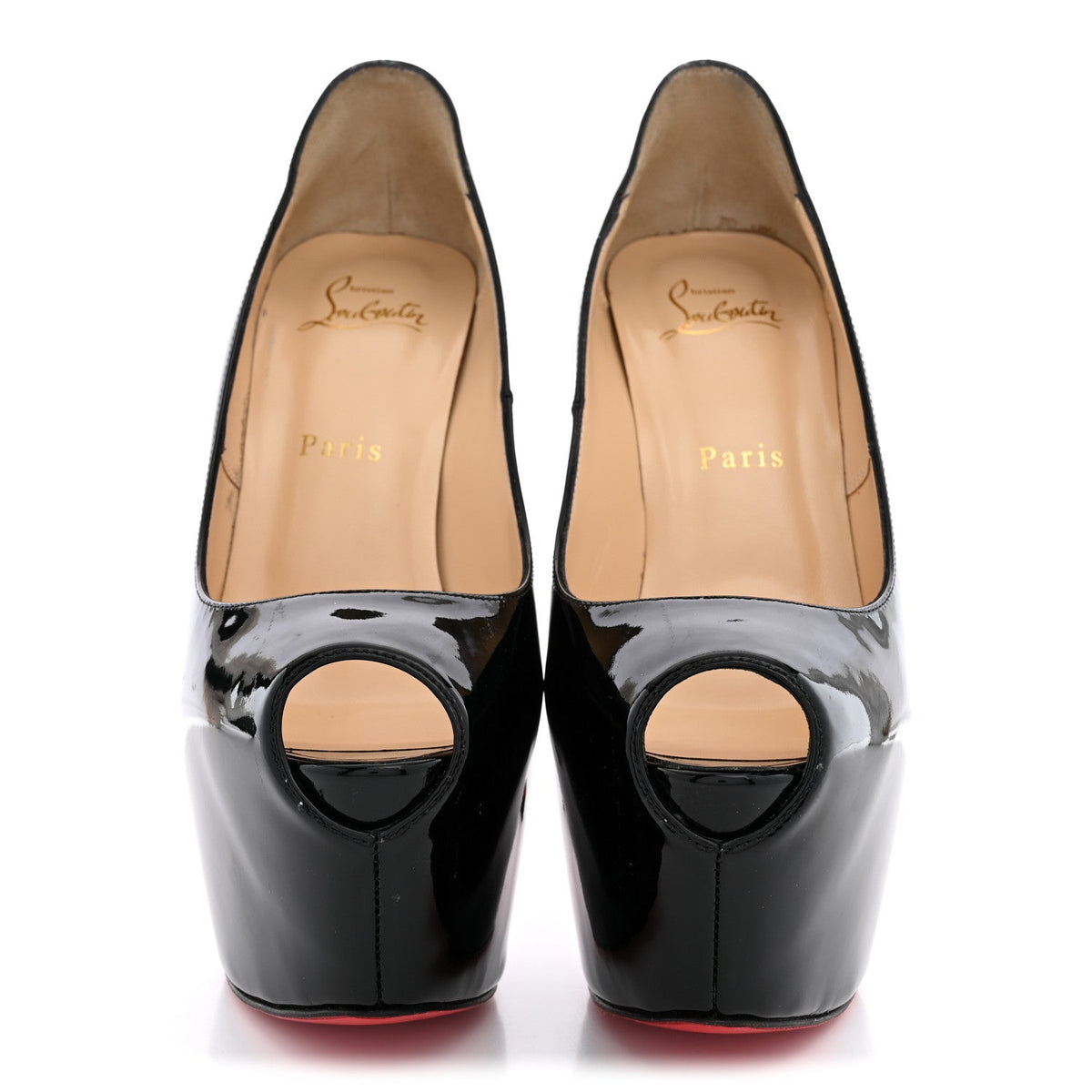 Christian Louboutin Patent Calfskin Highness 160 Women's Platform Pumps 38 Black