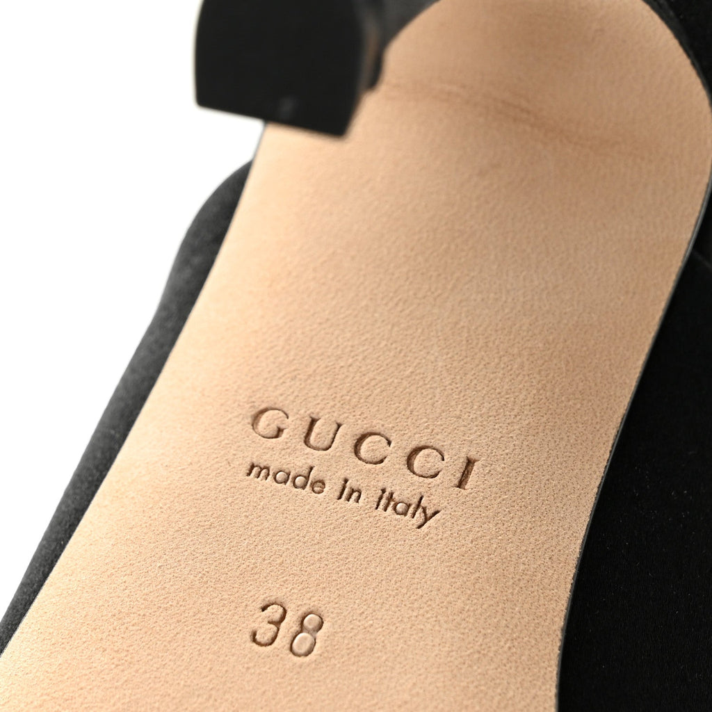 Gucci Raso Seta Logo Sandal 10.2cm Women's Pumps Black