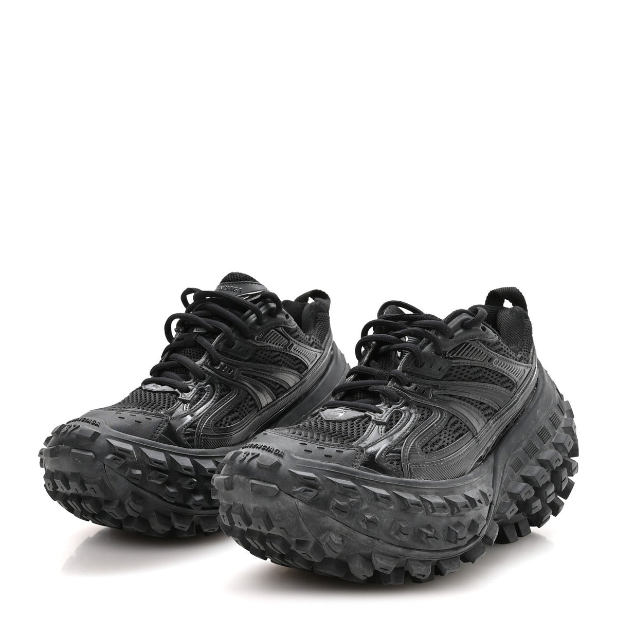 Balenciaga Mesh Nylon Men's Monocolor Bouncer Sneakers 37 Black