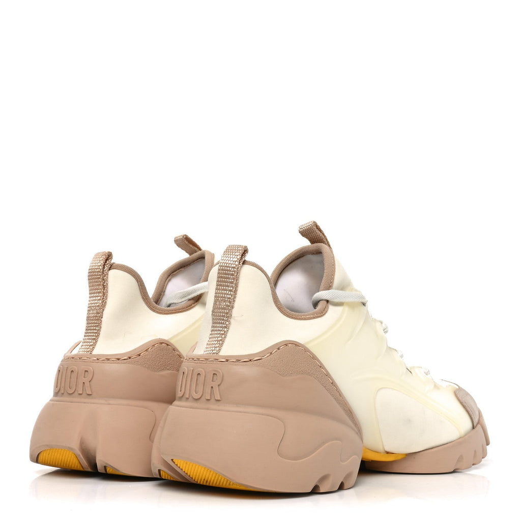 Christian Dior Neoprene Women's D-Connect Sneakers 36.5 White Beige