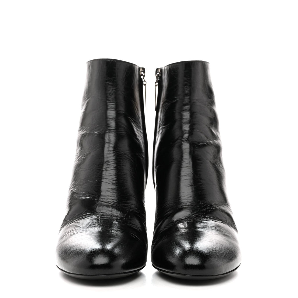 Saint Laurent Calfskin Women's Loulou 70 Uniform Ankle Boots 36 Black