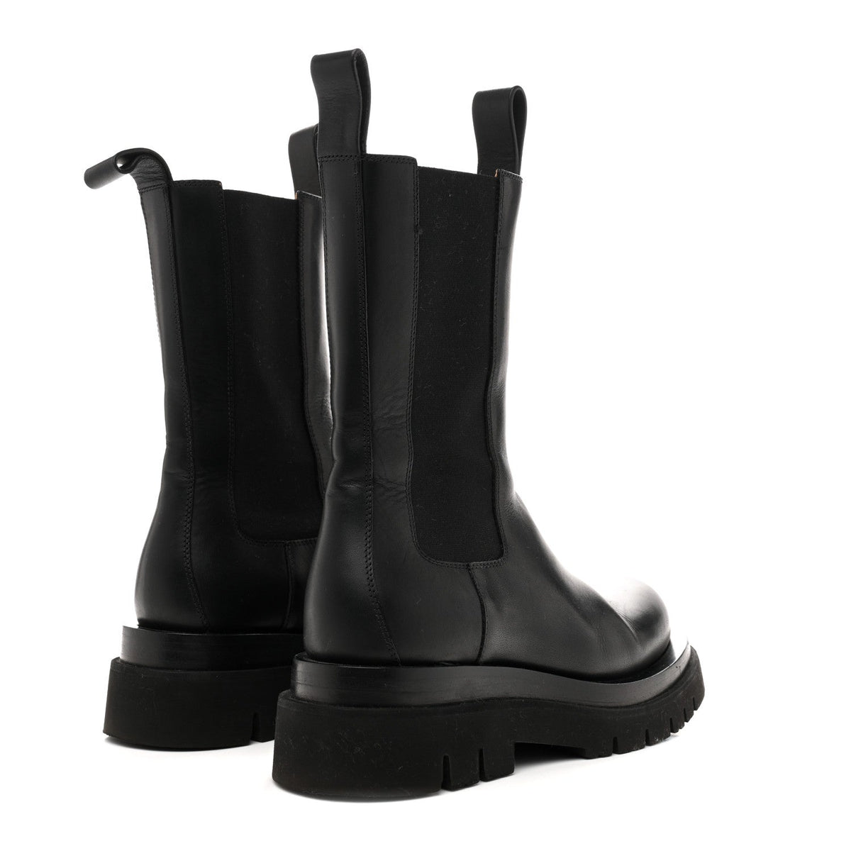 Bottega Veneta Calfskin Women's The Lug Chelsea 55mm Boots 36.5 Black