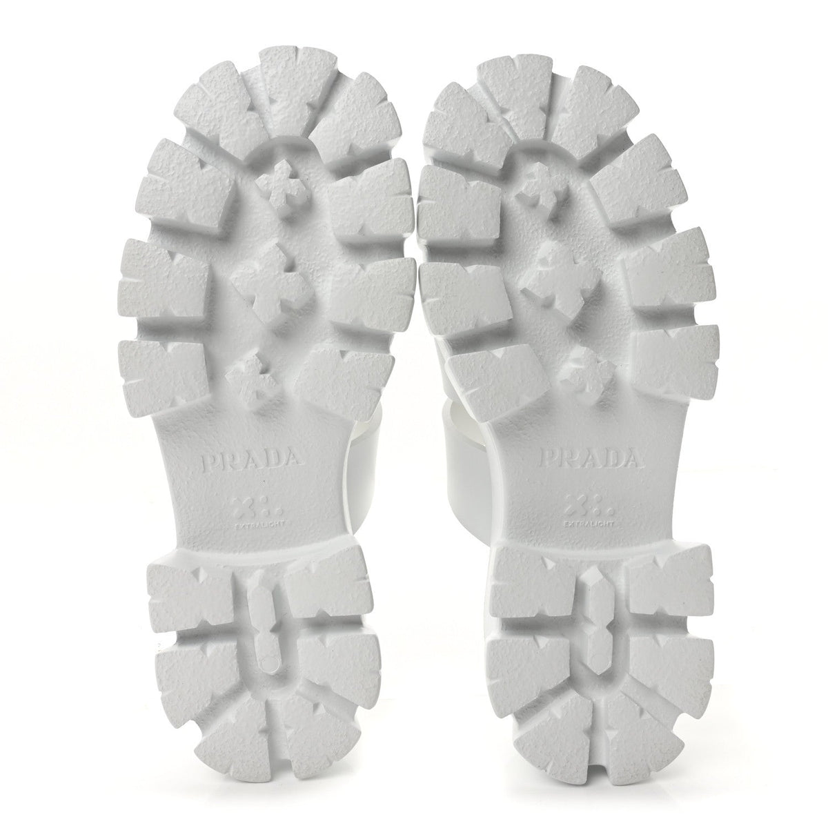 Prada Foam Rubber Women's Monolith Cage Sandals 38 White