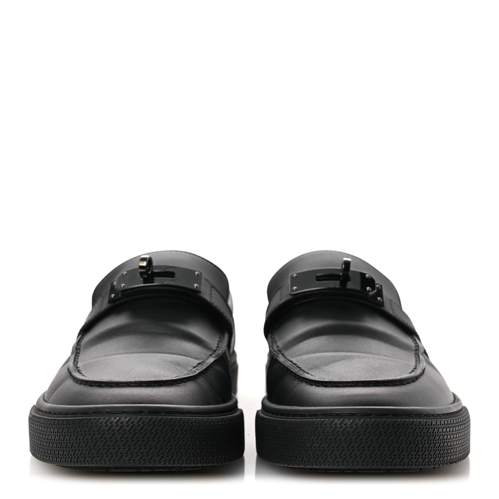 Hermès Calfskin Men's Game Slip-On Sneakers 40 Black