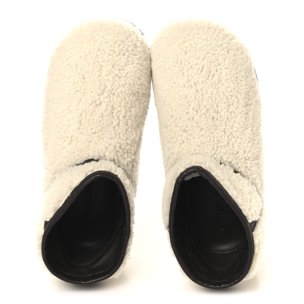 Bottega Veneta Shearling Women's Snap Ankle Boots 40 White