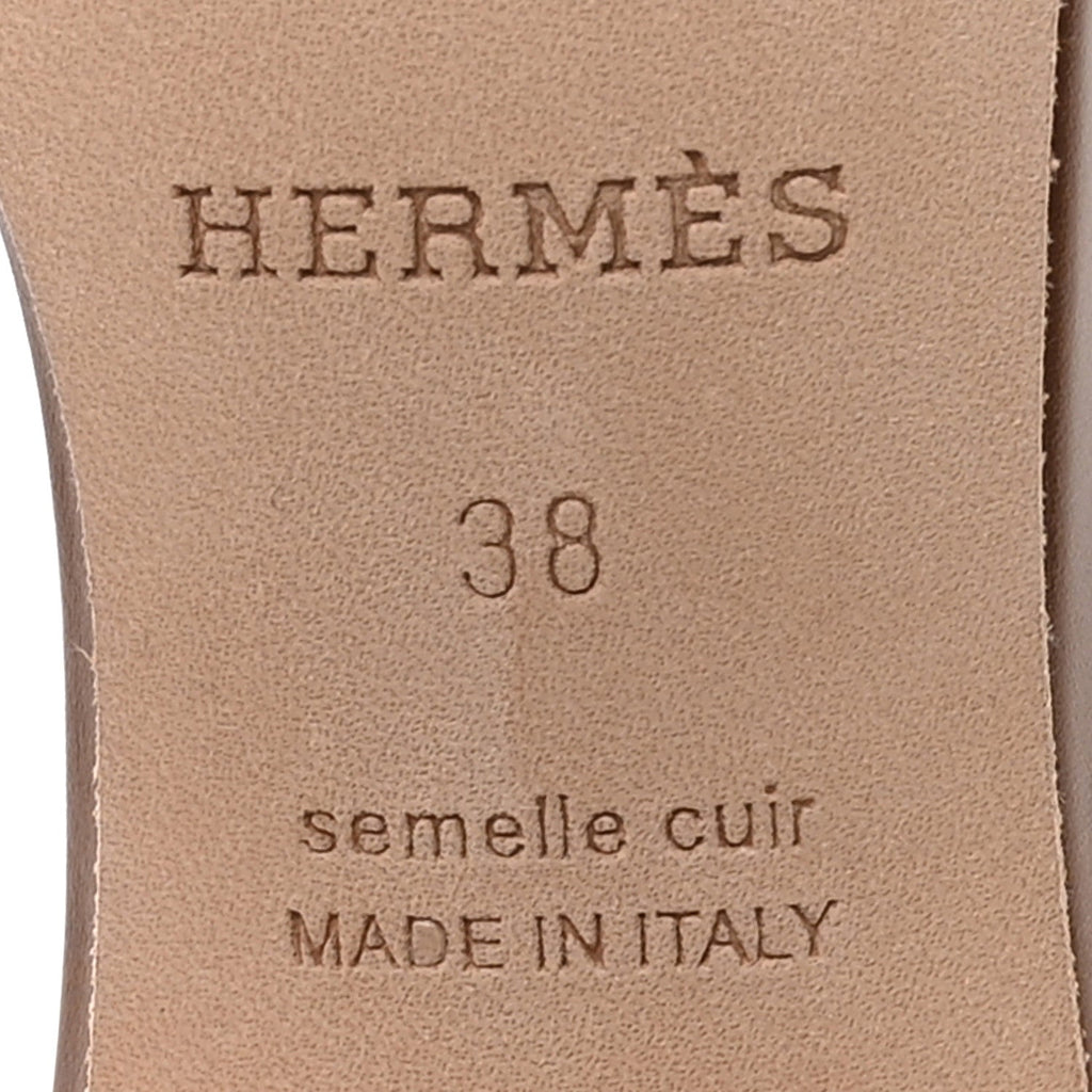 Hermes Calfskin Women's Oasis Sandals 38 Gold