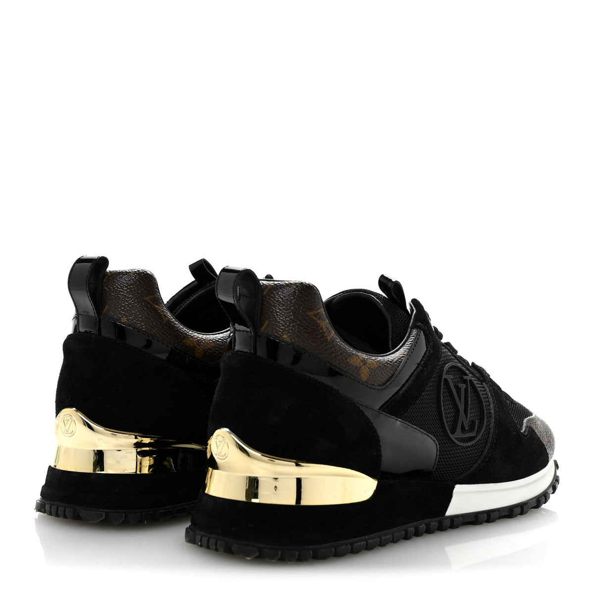 Louis Vuitton Suede Nylon Women's Run Away Sneakers 38 Black