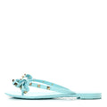 Valentino Garavani PVC Women's Jelly Rockstud Bow Thong Sandals 40 Light Blue