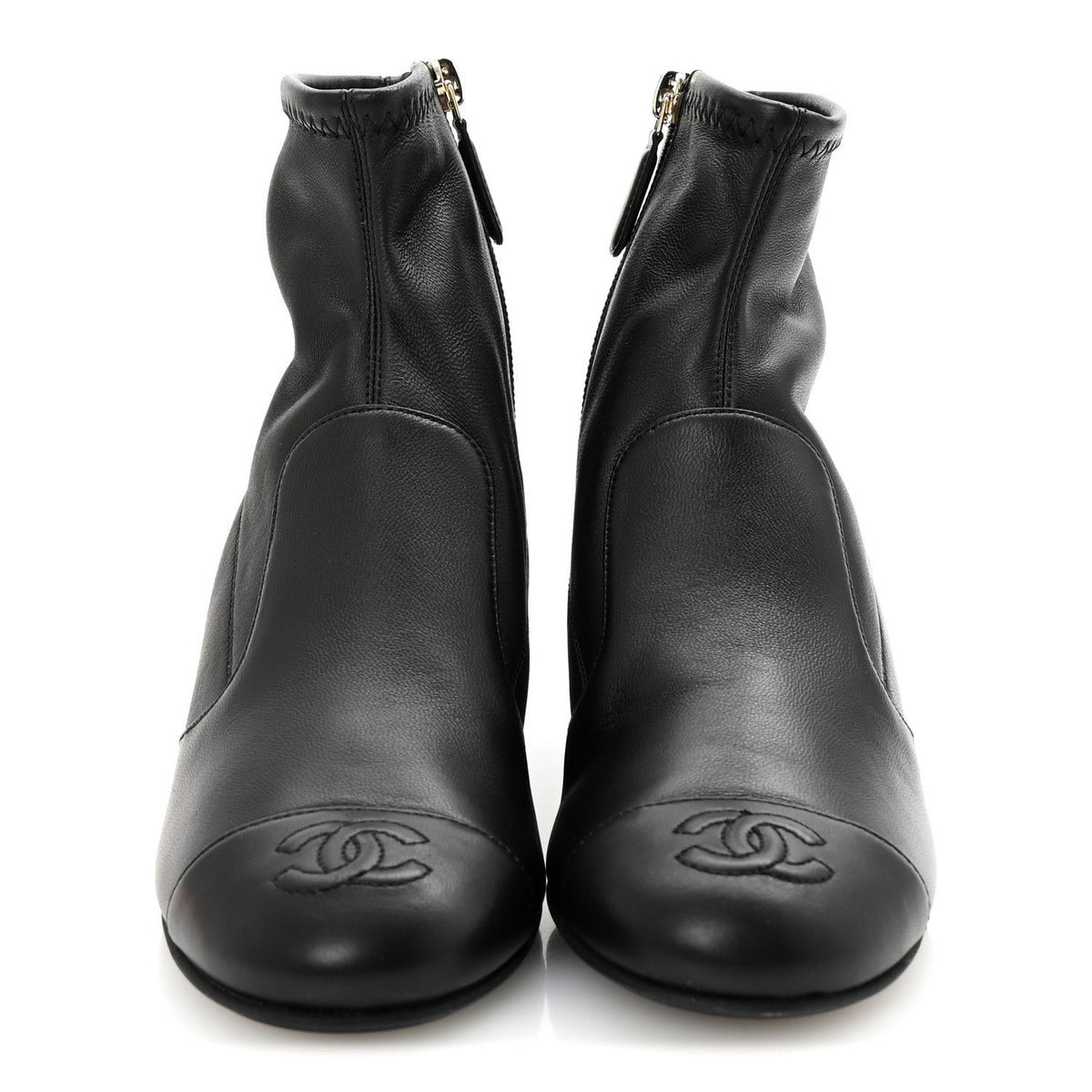 Chanel Stretch Lambskin Cap Toe CC Women's Boots