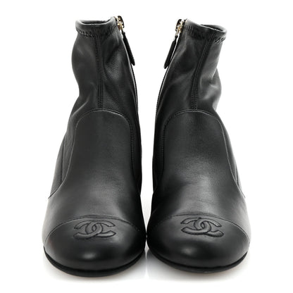 Chanel Stretch Lambskin Cap Toe CC Women's Boots