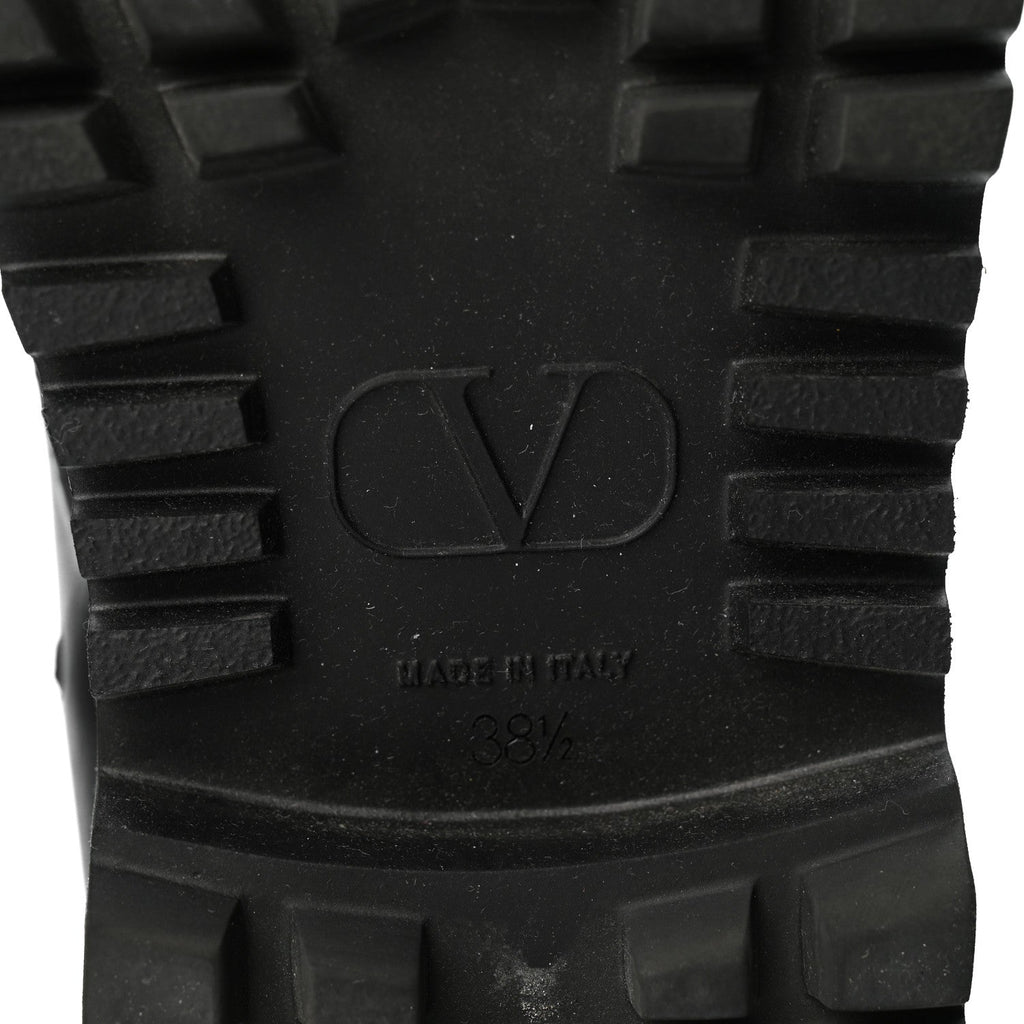 Valentino Garavani Calfskin VLOGO Women's Combat Boots 38.5 Black