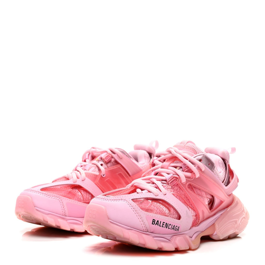 Balenciaga Fabric Mesh Women's Clear Sole Triple S Sneakers 36 Pink