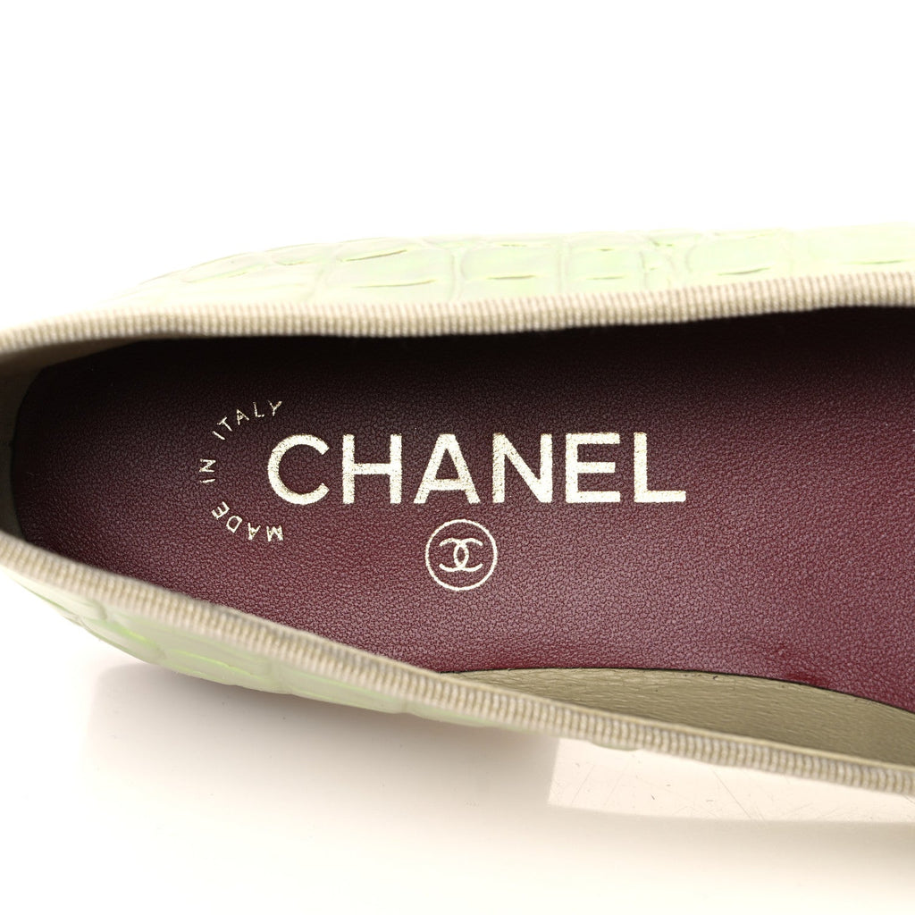 Chanel Iridescent Crocodile Embossed Women's Flats