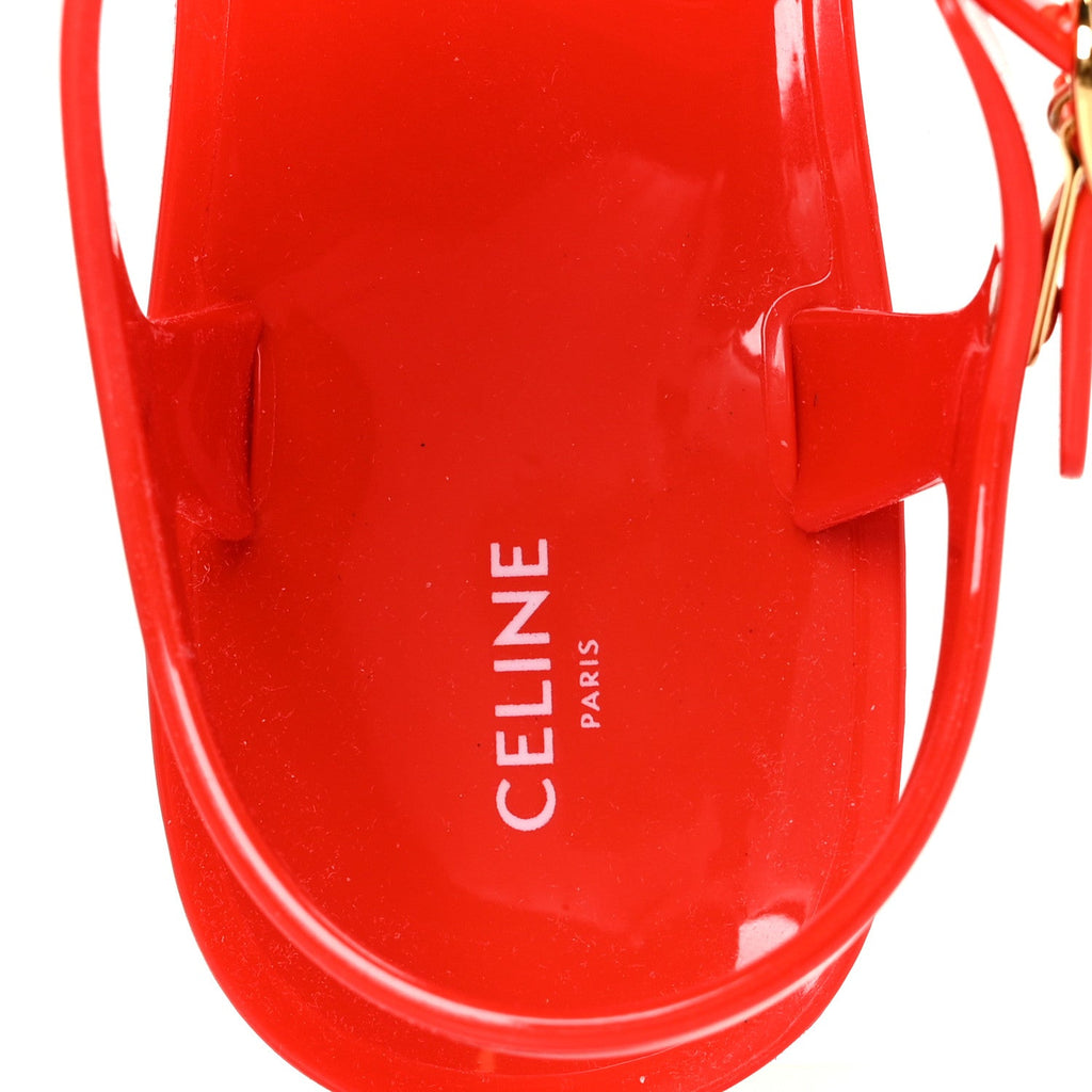 Celine PVC Women's Jelly Bay Sandals 39 Ultra Red