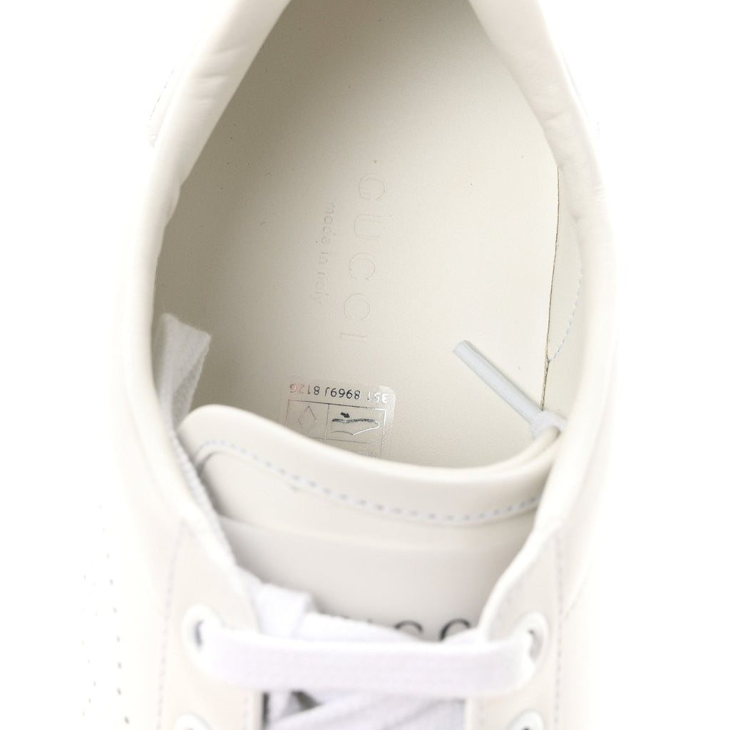 Gucci Calfskin Women's Ace Sneakers 38.5 White Grey Sky