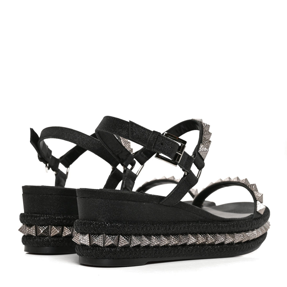 Christian Louboutin Nappa Women's Pyraclou 60 Platform Sandals 41 Black